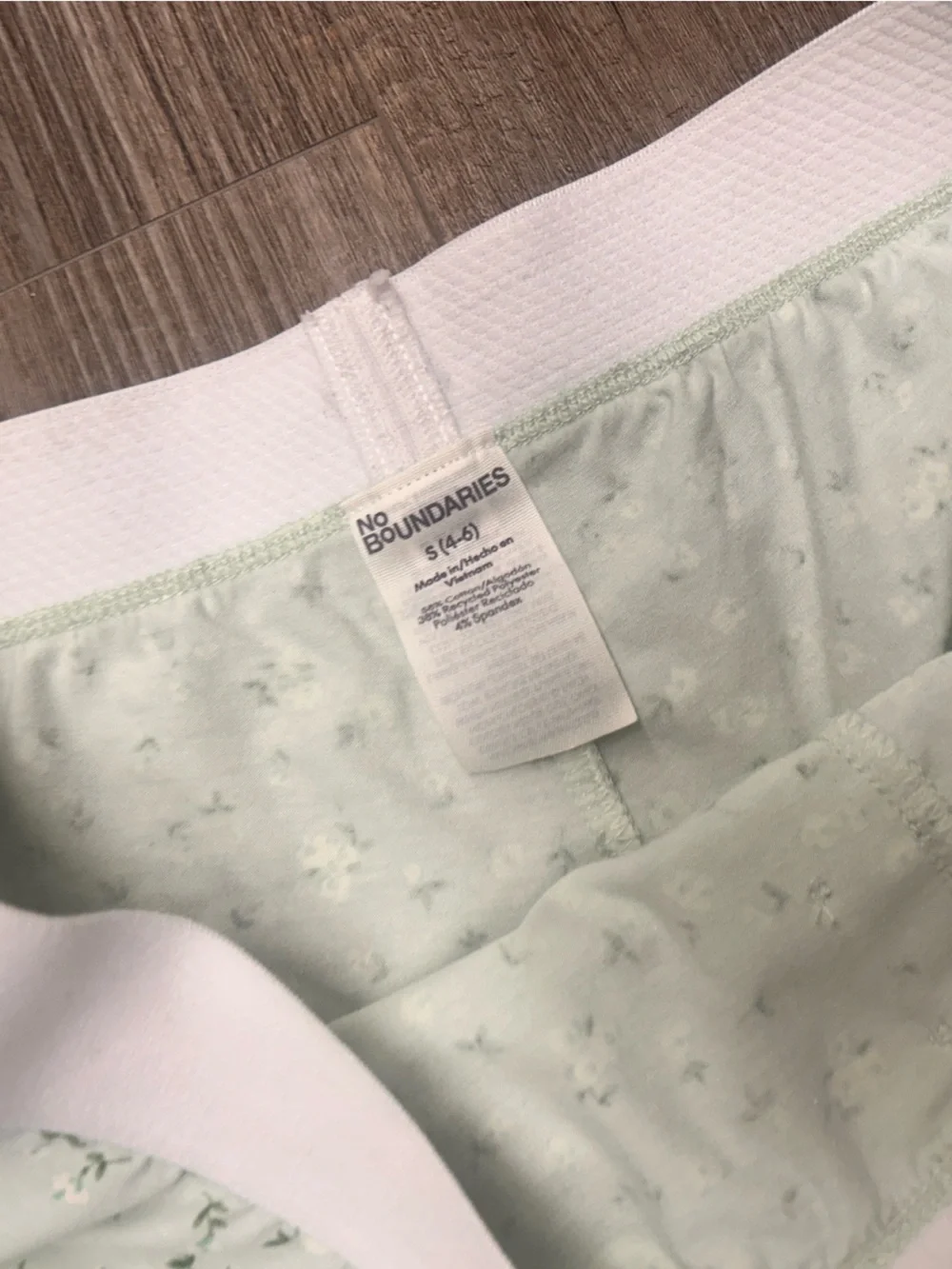 No Boundaries Light Green floral girls Pajama shorts